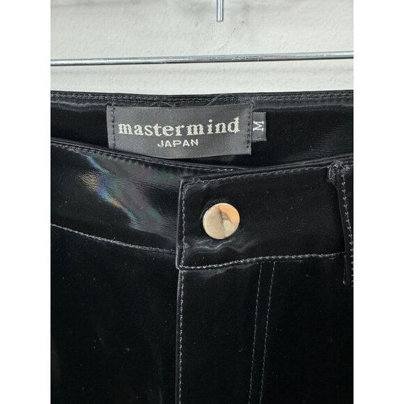 Mastermind Japan Size M 28X29 Shiny Black Pants Faux Leather - Picture 3 of 8